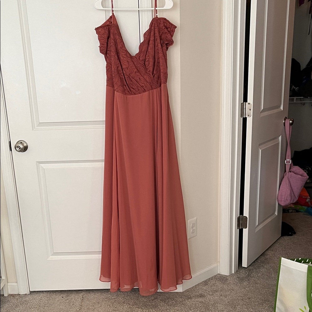David’s Bridal Elegant Sedona colored Lace Evening Dress